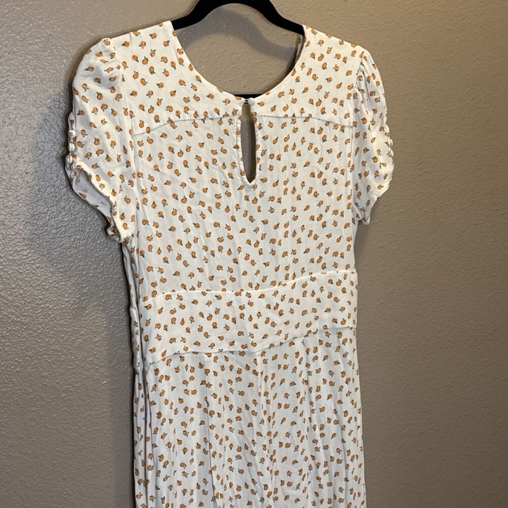 Free People Blue Cap Sleeve Wide Leg Fruit Print Jumpsuit Size 12 - Picture 8 of 8